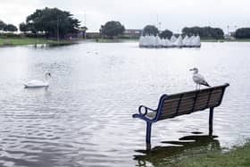 Storm Ciarán is set to hit Portsmouth later this week. Canoe Lake in Southsea was flooded on Monday (October 30). Picture: Habibur Rahman