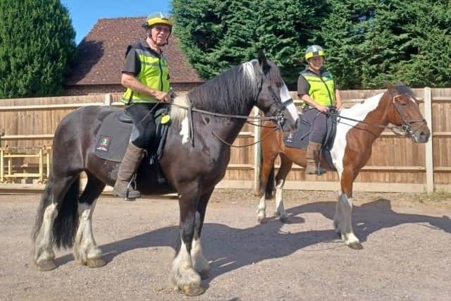 Mounted Rural Patrol volunteers John and Celia