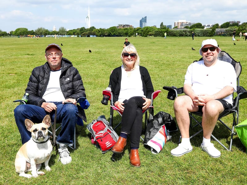 From left, Ross Hale, Sharon McLoughlin and Tim Hodgetts, with Teddy in front.Picture: Chris  Moorhouse (050624-034)