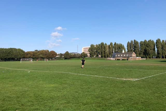 King George V Playing Fields in Cosham, on Sunday, September 13, hours after a 17-year-old footballer collapsed. 

Picture Richard Lemmer