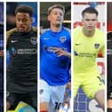 Pompey loanee's (from left) Dane Scarlett, Josh Koroma, Joe Pigott, Josh Griffiths and Owen Dale.