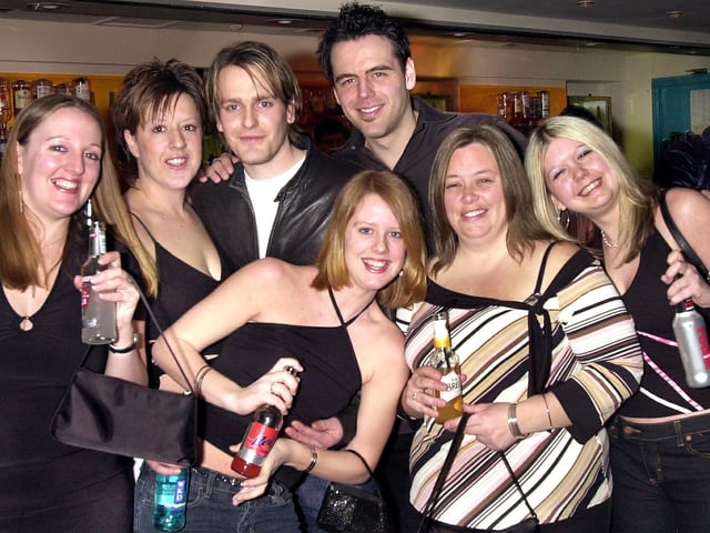 Clubbers having a good time at Buddies 25+ Nightclub at The Pyramids on Southsea seafront in the 00s.