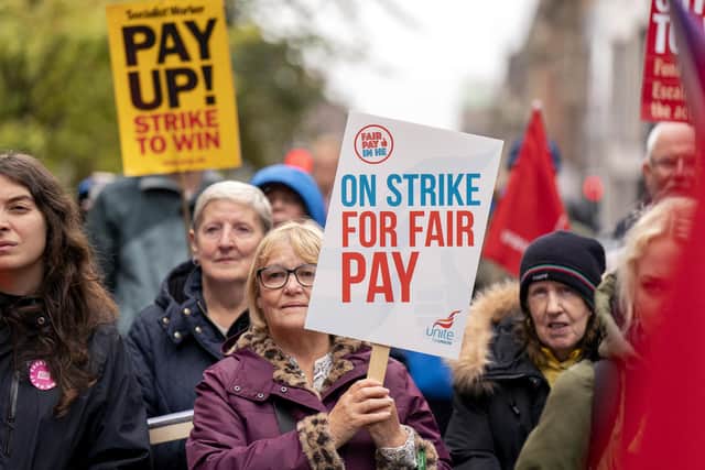 University and College Union (UCU) staged strikes across the UK amid an ongoing row over pay and conditions. University of Portsmouth staff joined in the demonstrations. Picture: Jane Barlow/PA Wire