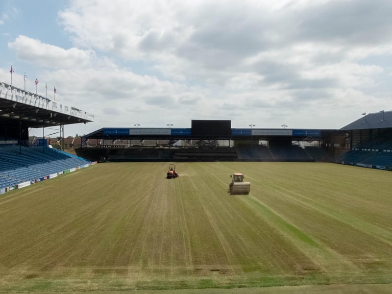 Groundstaff continue to get the pitch ready ahead of the upcoming campaign, while redevelopment work continues to take place in the Milton End.