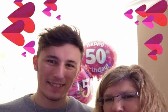 Bradley Coombes with mum Caroline Mousdale