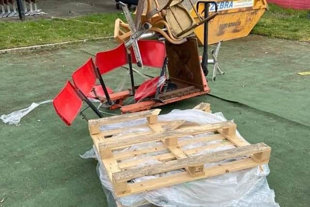 Vandalism at Fareham Town FC, in Cams Alders, Fareham.