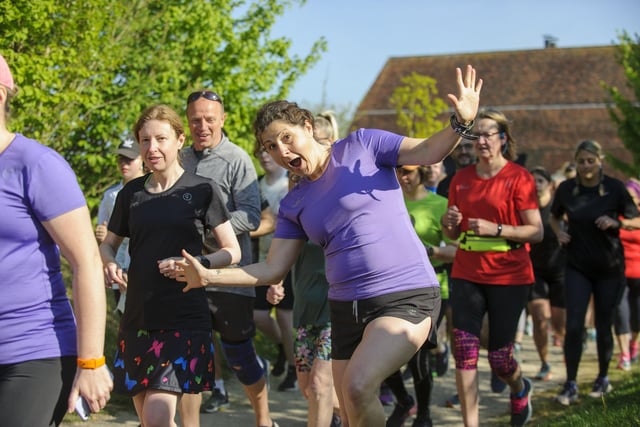 A runner poses for a picture at the Fareham parkrun starting point Picture: Allan Hutchings (060670-4534)