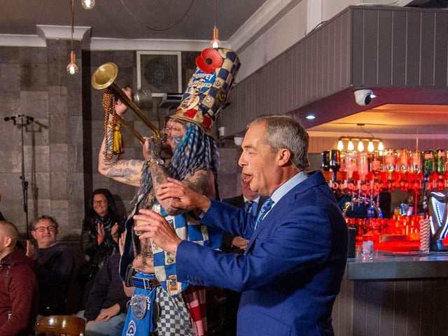 Nigel Farage received a warm welcome at The Rifle Club.