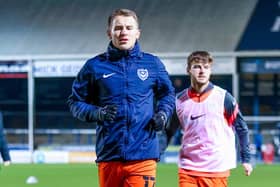 Bryn Morris warns up for Tuesday night's game against Peterborough