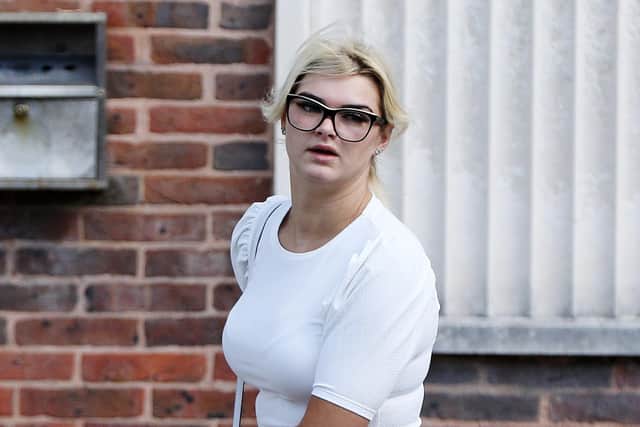 Scarlett Bareham, 19, outside Portsmouth Magistrates' Court at an earlier hearing
(jpns 290721-07)