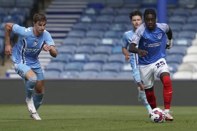 Jay Mingi appeared as a substitute in Saturday's friendly against Coventry - yet captained a Pompey XI at Bognor days earlier. Picture: Jason Brown/ProSportsImages