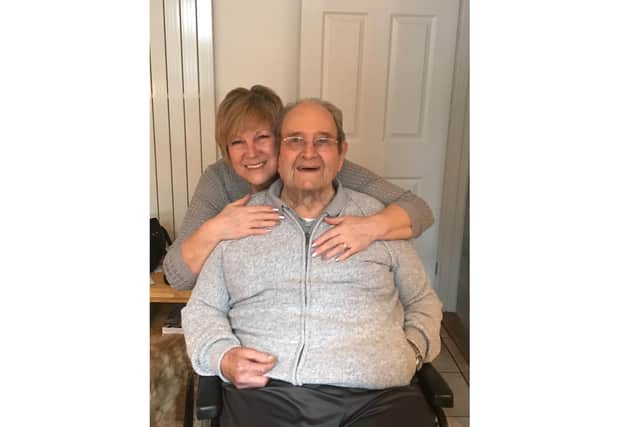 Kerry and Kane Conroy from Emsworth have been delivering meals to people in need in memory of Kerry's grandad, Percy Bishop. Pictured: Kerry's mum Dawn Simmonds with Percy