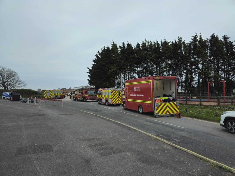 Emergency services in attendance at Eastney during an emergency incident.