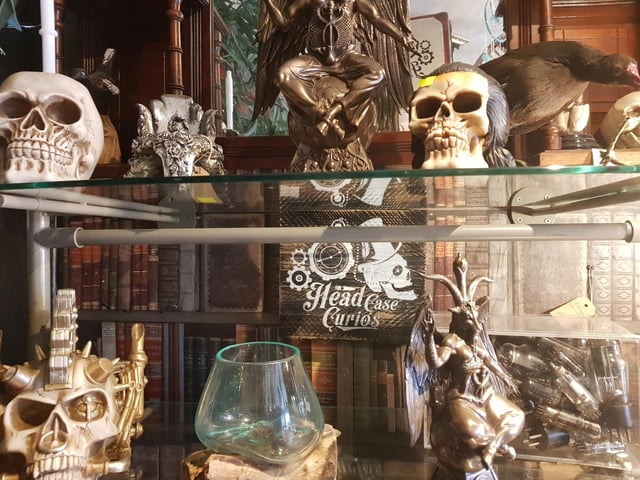 Many statues of Baphomet can be found for sale at Head Case Curios