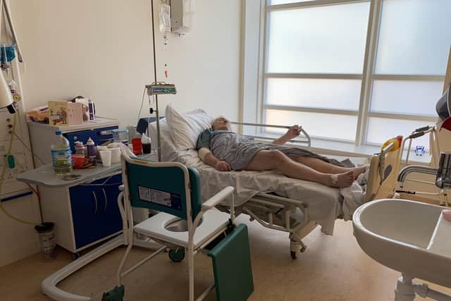 Bob Aylott in Queen Alexandra hospital with Covid-19.