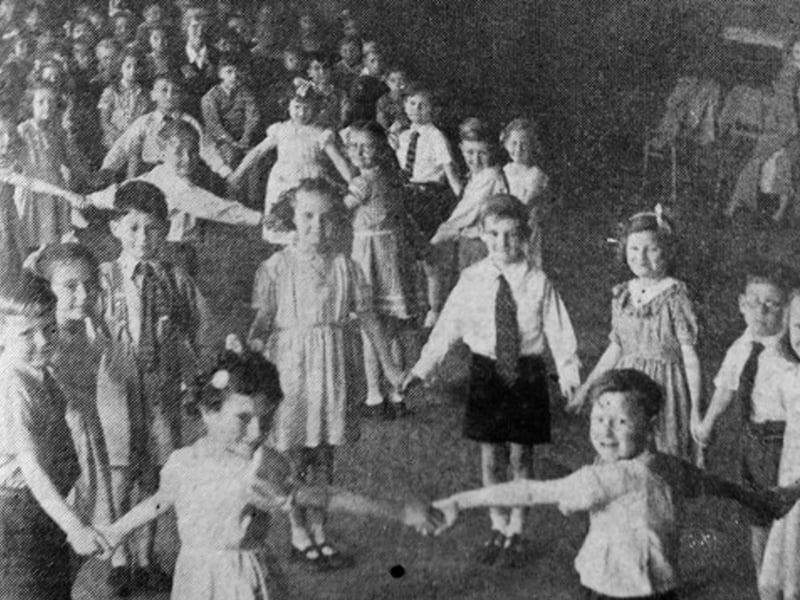 Ring a roses at Southsea Infant School 1950