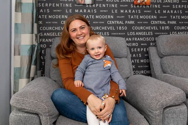 Mrs Canaway hopes by sharing her story, it will encourage over miscarriage suffers to seek support, not suffer in silence, and show there can be a light at the end of the tunnel following IVF treatment. Pictured: Sam Canaway, (40), with her 19-month-old daughter Robyn Canaway at home in Waterlooville.  Picture: Mike Cooter (231022)