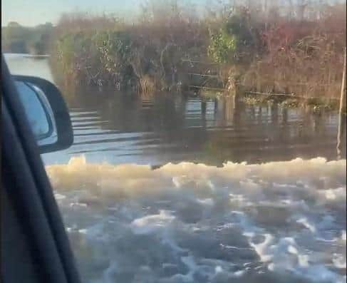 Thorney Island flooding. Pic: Claire Brown