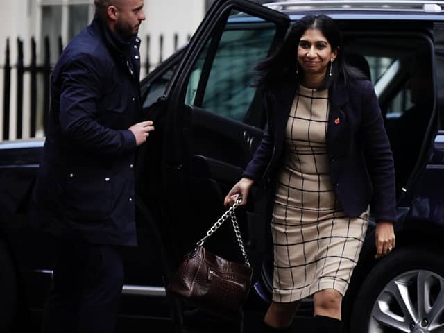 Home secretary Suella Braverman arrives in Downing Street, London, ahead of a Cabinet meeting. Picture: Aaron Chown/PA Wire