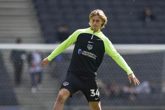 Ryley Towler travelled with Pompey to MK Dons but didn't make the match-day squad