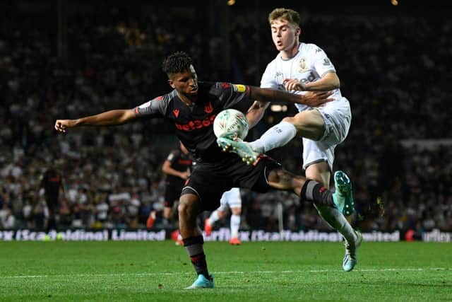 Leeds youngster Leif Davis has been linked with Pompey. (Photo by George Wood/Getty Images)