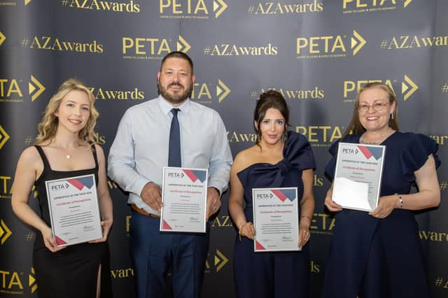 The Management L5 finalists at #AZAwards2024. L-R: Emma Little, Darren May, Kirby Mandziej, Melanie Cataroche