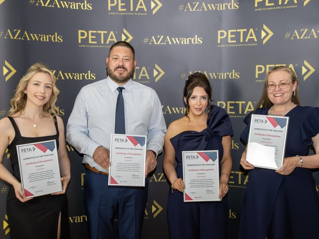 The Management L5 finalists at #AZAwards2024. L-R: Emma Little, Darren May, Kirby Mandziej, Melanie Cataroche