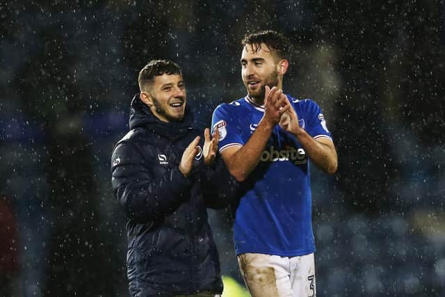 Ben Close, seen with fellow home-grown player Conor Chaplin, made 190 appearances and scored 18 times for Pompey Picture: Joe Pepler