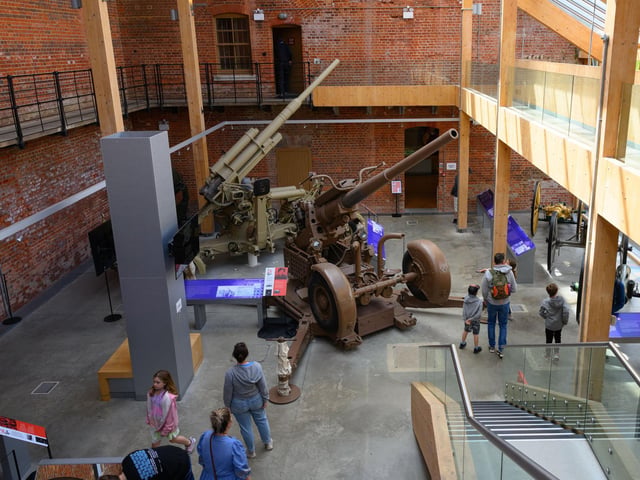 Pictured is: GV of the main hall containing three of the D Day silhouettes.Picture: Keith Woodland