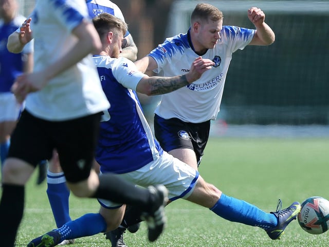 Clanfield's Olly Long, right. Picture: Chris Moorhouse
