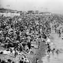 Crowds flock to Southsea beach to take advantage of the sun in July, 1982. The News PP5179