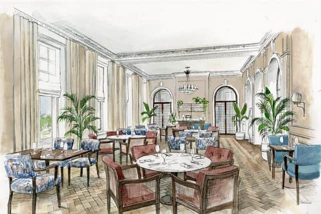 Artist's impression of the Queens Hotel in Southsea 