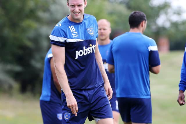 Ryan Bird at Pompey pre-season training in the summer of 2014. Picture: Joe Pepler