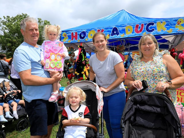 The Morrisons, from left, Steven with Ina, two, Josie, two, Gemma, and Paula (jpns 250622-24)