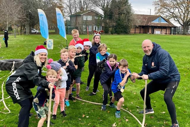Children taking part in Emsworth's festive fun run last year