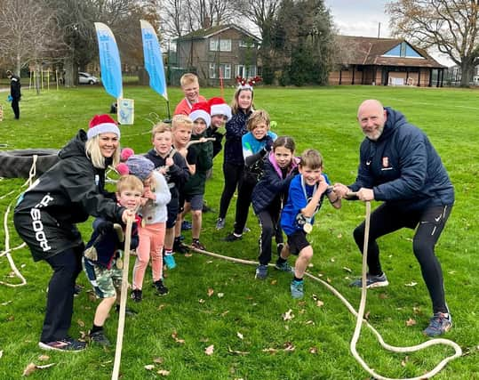 Children taking part in Emsworth's festive fun run last year