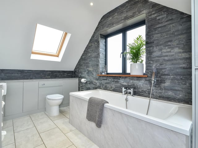 The top-floor bathroom
