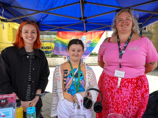 From left: Florence Smith, Chloe Headland and Elle Snookes on the Hampshire and IoW Youth Commission stand.Picture: Chris  Moorhouse (220624-15)