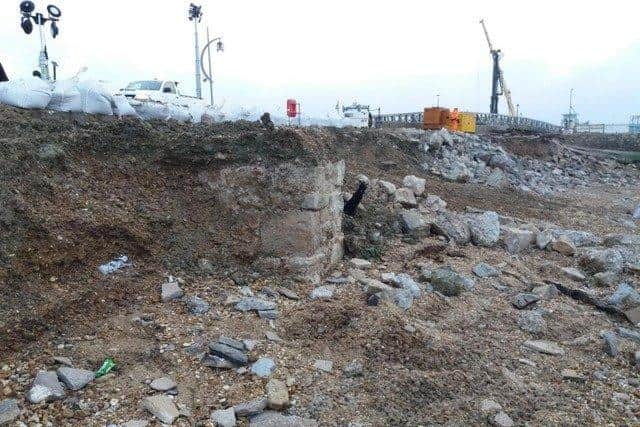 The 18th century wall was exposed during a storm swell in early 2021 by contractors working on the Southsea flood defences in Portsmouth