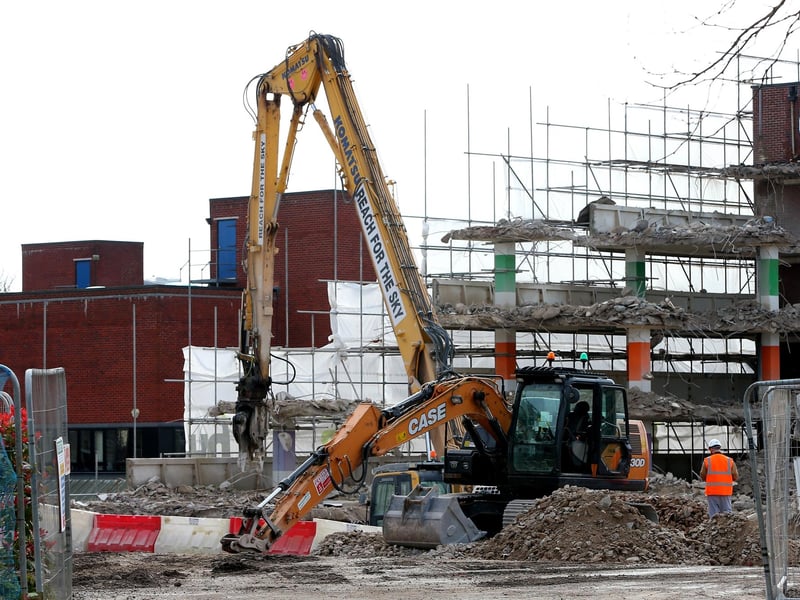 There is now little left of the car park as the demolition nears completion.