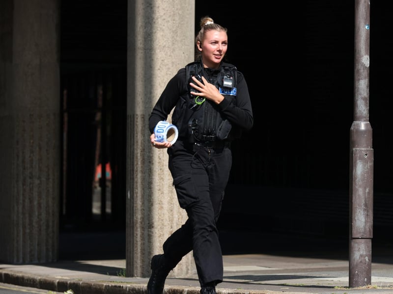Police at the scene.