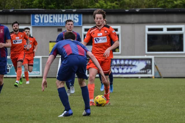 Marley Ridge on the ball for AFC Portchester against US Portsmouth. Picture: Daniel Haswell.