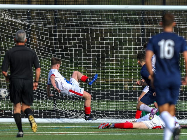 Portsmouth score their second goal. Picture: Chris Moorhouse