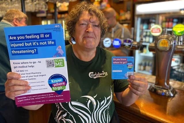 Belinda Joy Collins, floor worker at The First Post pub in Cosham. Picture: NHS