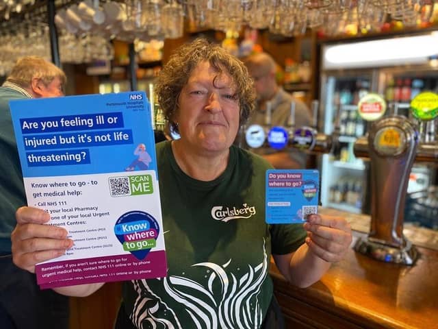 Belinda Joy Collins, floor worker at The First Post pub in Cosham. Picture: NHS