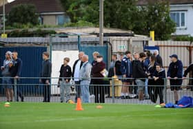 Fans at Gosport Borough's Privett Park ground. Picture: Sarah Standing (010920-6346)