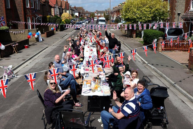 A street party in Peel Road, Gosport on Sunday