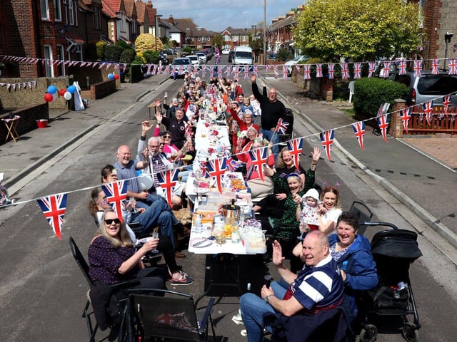 A street party in Peel Road, Gosport on Sunday