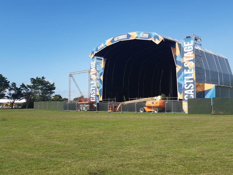 The Castle Stage on Castle Field is all up and will host acts such as Pete Tong, The Coral, The Vaccines and Heather Small