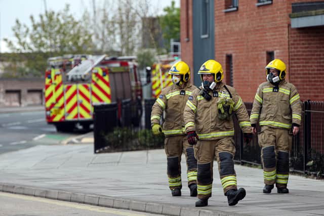 Firefighters. Fire in Goldsmiths Ave, Southsea
Picture: Chris Moorhouse (jpns 280421-20)